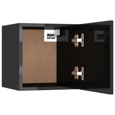vidaXL Sängbord svart högglans 30,5x30x30 cm Konstruerat trä