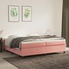 vidaXL Boxspring-s&auml;ngram rosa 200x200 cm sammet