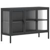 vidaXL Sk&auml;nk svart 105x35x70 cm glas och st&aring;l