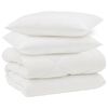 vidaXL Vinter T&auml;cke med kudde 3 st Vit Mikrofiber