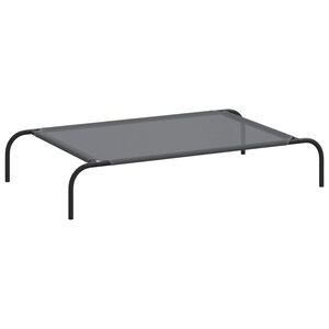 vidaXL F&ouml;rh&ouml;jd hunds&auml;ng gr&aring; 110x65x20 cm textilene och st&aring;l