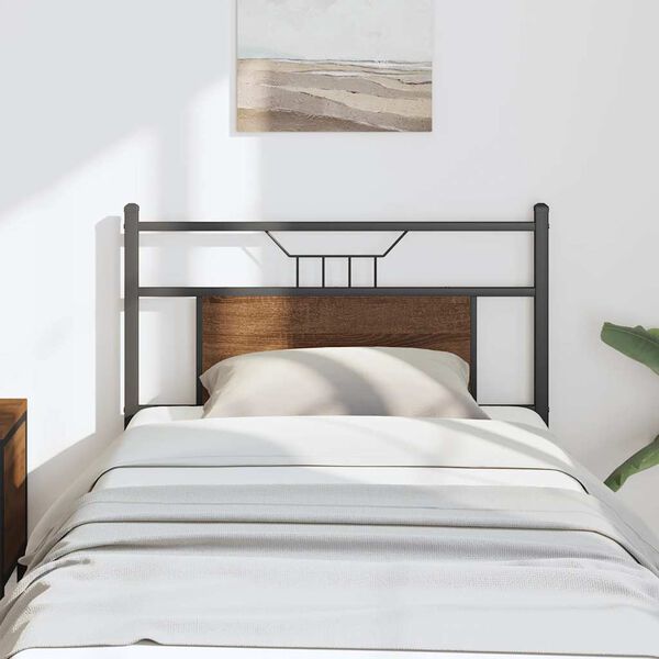 vidaXL Ers&auml;ttningsgavel brun ek 80 cm konstruerat tr&auml; och st&aring;l