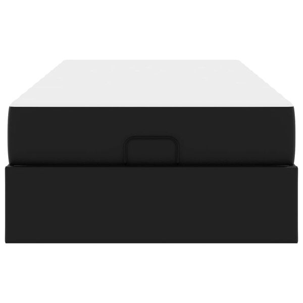 vidaXL S&auml;ngram med madrass med madrass 2 pcs Svart PVC