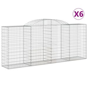 vidaXL Gabioner b&aring;gformade 6 st 300x50x120/140 cm galvaniserat j&auml;rn