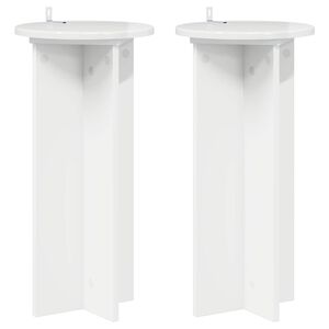 vidaXL V&auml;xtst&auml;ll 2 pcs Vit h&ouml;gglans 29,5 x 29,5 x 60 cm