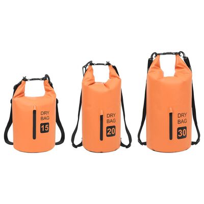 vidaXL Vattentät packpåse med dragkedja orange 15 L PVC