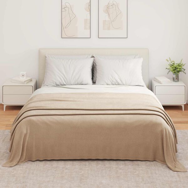 vidaXL Filtar 6 pcs Kamel 350 x 270 cm Fleece