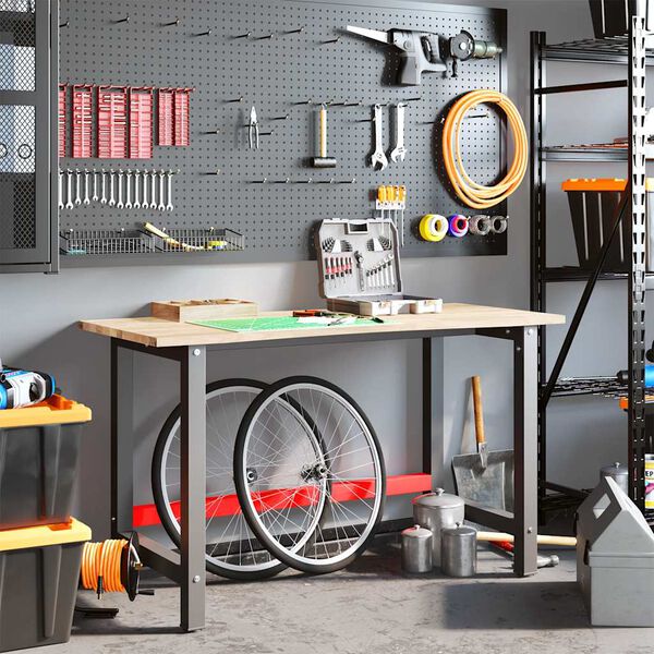 vidaXL Arbetsbänk 140x60x81,5 cm massiv ek