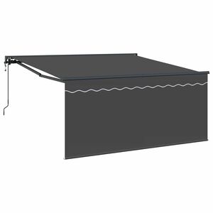vidaXL Utdragbar markis Antracit 350 x 250 cm Polyester och aluminium
