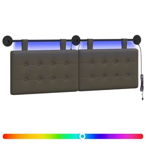 vidaXL H&auml;ngande s&auml;nggavel Med LED-lampa Gr&aring; Konstl&auml;der