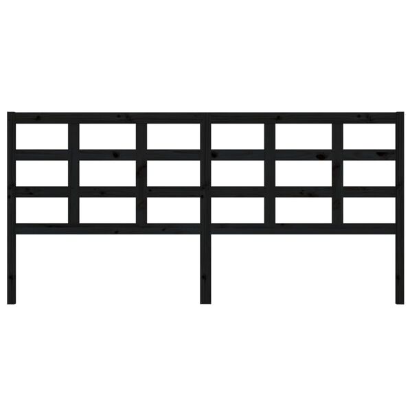 vidaXL Sänggavel svart 205,5x4x100 cm massiv furu