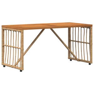 vidaXL Utomhusbord Naturf&auml;rg 80 x 40 x 40 cm St&aring;l och poly rattan