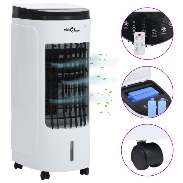 vidaXL 3-i-1 Portabel luftkylare vit och svart 60 W