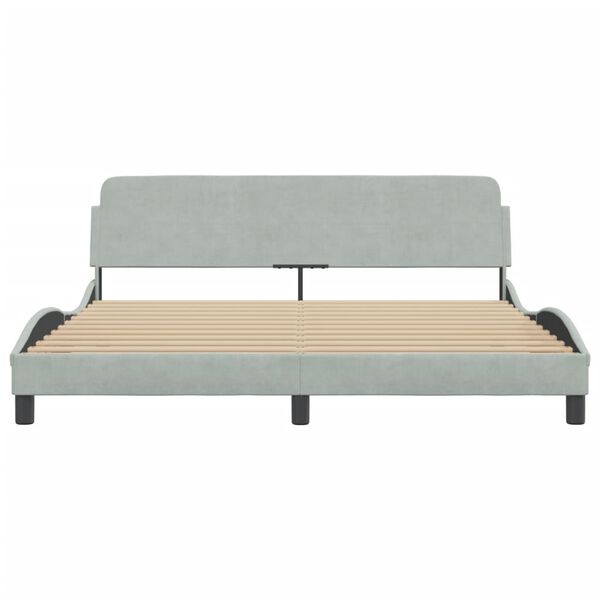 vidaXL Bed Frame "Dover" Light Grey 180x200 cm Velvet