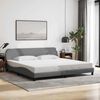 vidaXL Bed Frame "Dover" Light Grey 200x200 cm Fabric