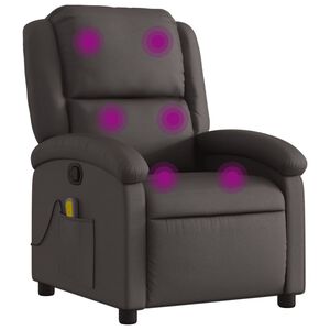 vidaXL Massagef&aring;t&ouml;lj m&ouml;rkbrunt &auml;kta l&auml;der