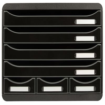 Exacompta Dokumentfack set Store-Box med 7 lådor glansig svart