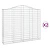 vidaXL Gabion b&aring;gformad 2 st 200x30x160/180 cm galvaniserat j&auml;rn