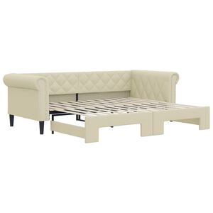 vidaXL Dagb&auml;dd utdragbar gr&auml;ddvit 90x200 cm konstl&auml;der