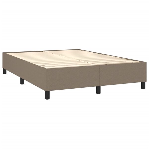 vidaXL Boxspring-s&auml;ngram taupe 140x190 cm tyg