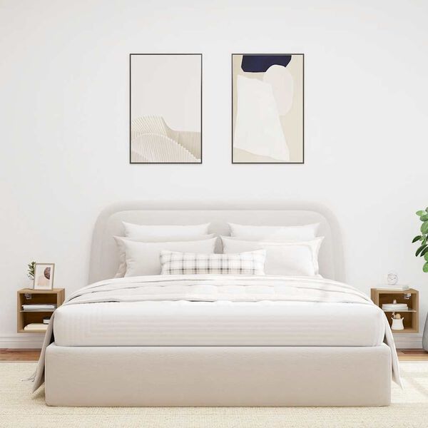 vidaXL Väggmonterad tv-bänk LED 2 st artisan ek 30x28,5x30 cm