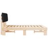 vidaXL Sängram med Klädd Huvudgavel Svart 140 x 190 cm Massiv furu