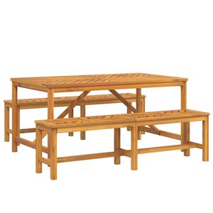 vidaXL Tr&auml;dg&aring;rdsm&ouml;belset 3 pcs Brun Massivt Akaciatr&auml;