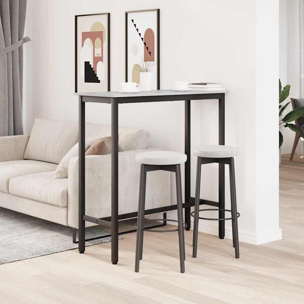 vidaXL bord Gr&aring; Sonoma 100 x 40 x 100,5 cm Konstruerat tr&auml; och st&aring;l