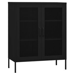 vidaXL F&ouml;rvaringssk&aring;p svart 80x35x101,5 cm st&aring;l