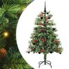 vidaXL Konstgjord julgran med LED -remsljus Gr&ouml;n 150 cm PVC och metall