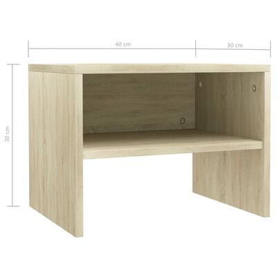 vidaXL Sängbord sonoma ek 40x30x30 cm konstruerat trä