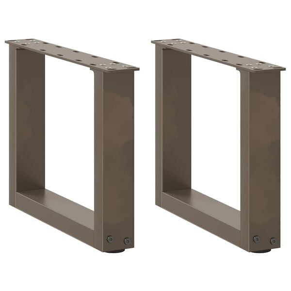 vidaXL Soffbordsben U-formade 2 st naturst&aring;l 30x(30-31) cm st&aring;l