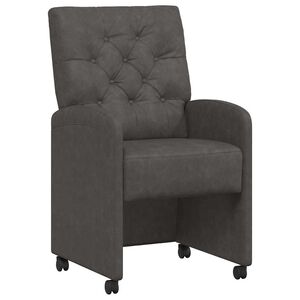 vidaXL Matstolar med hjul 2 st Konstl&auml;der Svart 58 x 67 x 97 cm