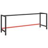 vidaXL Ram f&ouml;r arbetsb&auml;nk svart och matt r&ouml;d 220x57x79 cm metall