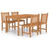 vidaXL 5-delad tr&auml;dg&aring;rdsmatgrupp 150x90 cm massiv teak