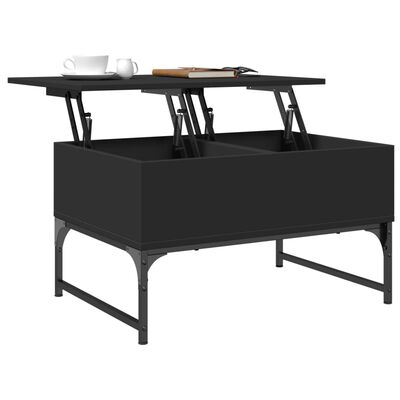 vidaXL Soffbord svart 70x50x40 cm konstruerat trä och metall