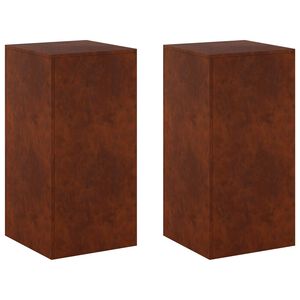 vidaXL V&auml;xtst&auml;ll 2 pcs Rostig 40 x 40 x 80 cm V&auml;derbest&auml;ndig st&aring;l