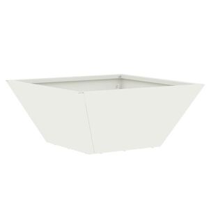 vidaXL Tr&auml;dg&aring;rdsplanterare Vit 35 x 35 x 15 cm Kallvalsat st&aring;l