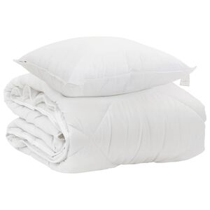 vidaXL &Aring;ret runt duvet med kudde 2 pcs Vit Mikrofiber