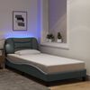 vidaXL Bed Frame with LED without Mattress "Hvar" Light Grey 90x200 cm Fabric