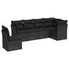 vidaXL Loungegrupp med dynor 6 delar svart konstrotting