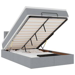 vidaXL Ottoman s&auml;ng med madrass ljusgr&aring; 120x190 cm tyg