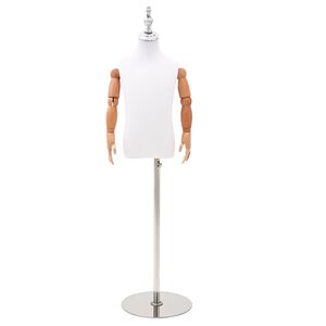 vidaXL Justerbar mannequin 120-150 cm med bas Unisex PP Vit 120-150 cm
