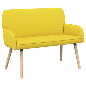 vidaXL 2-sitssoffa med ben i massivt tr&auml; 2-sits Ljusgul Linnetyg