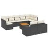 vidaXL Loungegrupp 10 delar med svarta dynor konstrotting