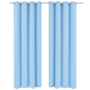 vidaXL M&ouml;rkl&auml;ggningsgardiner 2 st med &ouml;ljetter 135x175 cm turkos