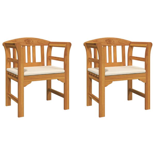 vidaXL b&auml;nk med kudde Naturlig Olja Ytbehandling 68,5 x 46 x 82,5 cm