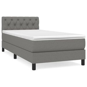 vidaXL Rams&auml;ng med madrass m&ouml;rkgr&aring; 80x200 cm tyg