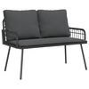 vidaXL Trädgårdsmöbelset 2 pcs Svart konstrotting