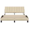 vidaXL Bed Frame without Mattress "Hanko" Cream 140x190cm Fabric